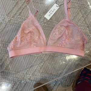 NWT! Lounge Pink Lace Bralette, small plus